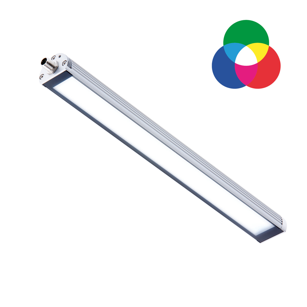 Maskin- & signallampe, RGB-W, 24Vdc. Det blændfri hvide lys og de konfigurerbare RGB-farver giver både optimal belysning og tydelig statusindikering præcis dér, hvor det er vigtigst. TUBELED_40 II RGB-W (118X90-0X)- shop.cncmidt.dk