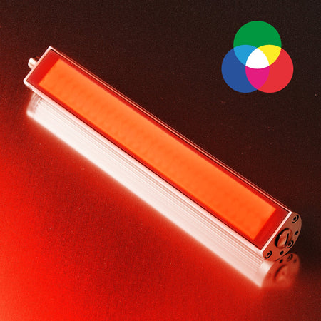 Maskin- & signallampe, RGB-W, 24Vdc. Det blændfri hvide lys og de konfigurerbare RGB-farver giver både optimal belysning og tydelig statusindikering præcis dér, hvor det er vigtigst. TUBELED_40 II RGB-W (118X90-0X)- shop.cncmidt.dk