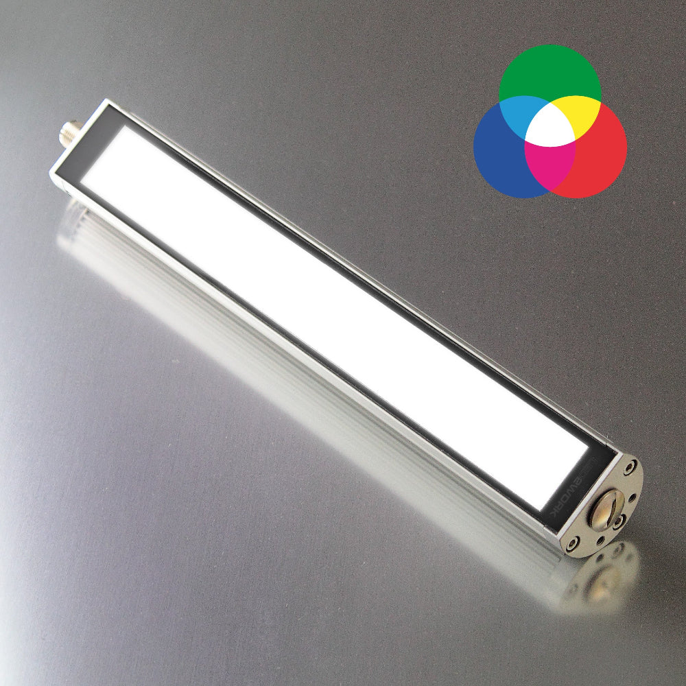 Maskin- & signallampe, RGB-W, 24Vdc. Det blændfri hvide lys og de konfigurerbare RGB-farver giver både optimal belysning og tydelig statusindikering præcis dér, hvor det er vigtigst. TUBELED_40 II RGB-W (118X90-0X)- shop.cncmidt.dk