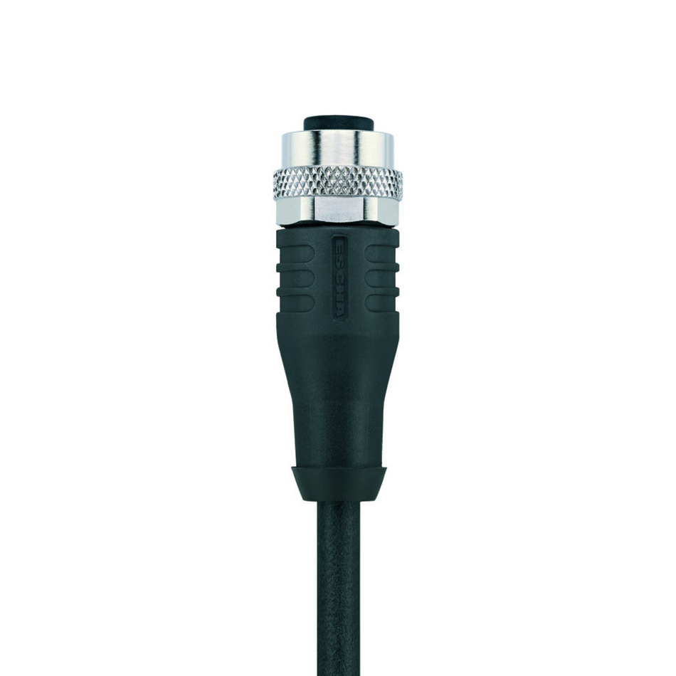 DOMELED kabel, 8-polet M12, 5 meter, Sort PUR (200100-17)